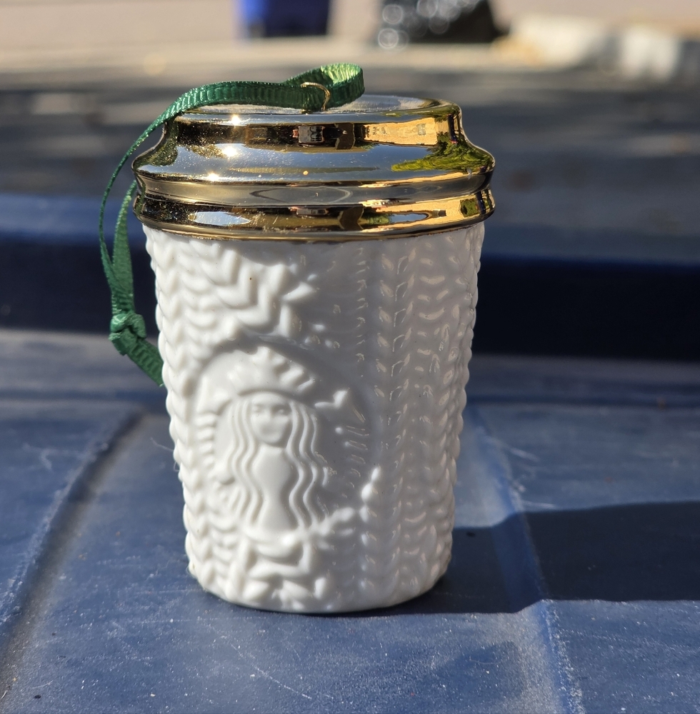 Starbuck White Cup Ornament